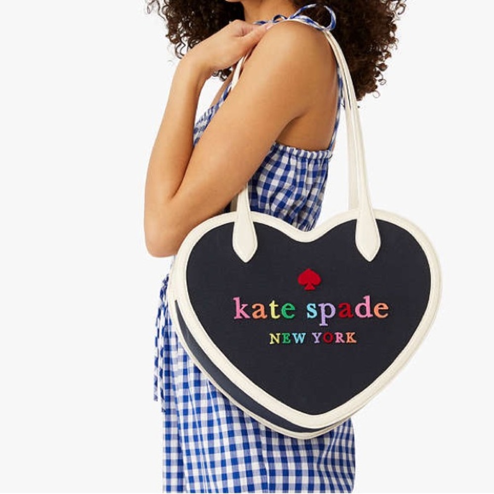 NWT-Kate Spade-Rainbow🌈Collection-Love Shack-Large Heart💙Tote-Blazer Blue-$429 - Picture 16 of 16